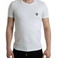 Dolce & Gabbana Elegant White Logo Crest Tee