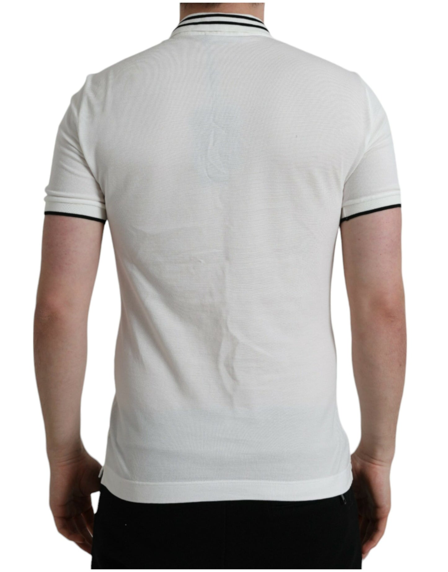 Dolce & Gabbana Elegant White Cotton Polo T-Shirt