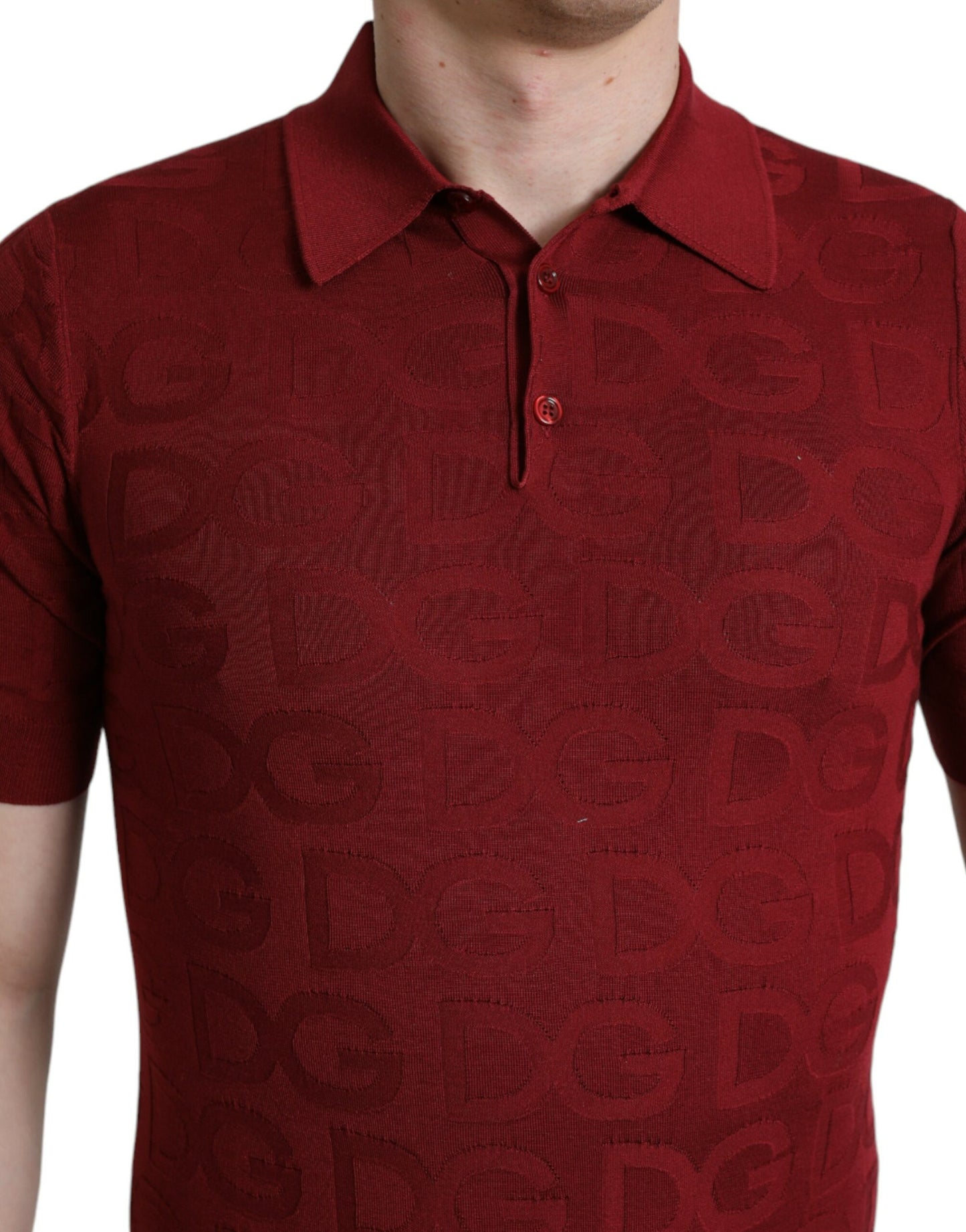 Dolce & Gabbana Silk Maroon Polo T-Shirt - Elegance Meets Comfort