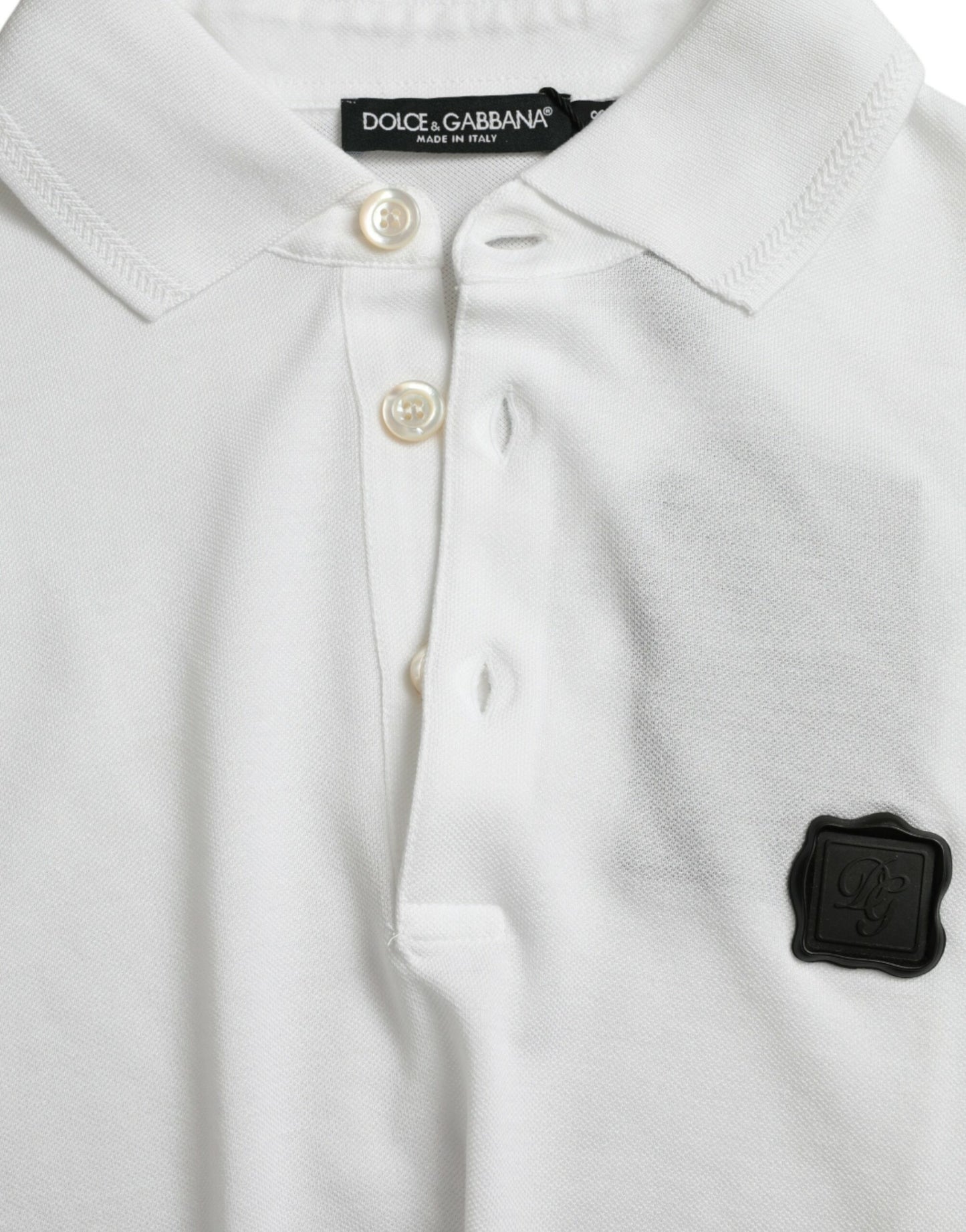 Dolce & Gabbana Elegant White Cotton Polo T-Shirt