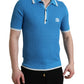 Dolce & Gabbana Elegant Blue Cotton Blend Polo T-shirt