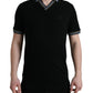 Dolce & Gabbana Elegant Black V-Neck Polo Tee