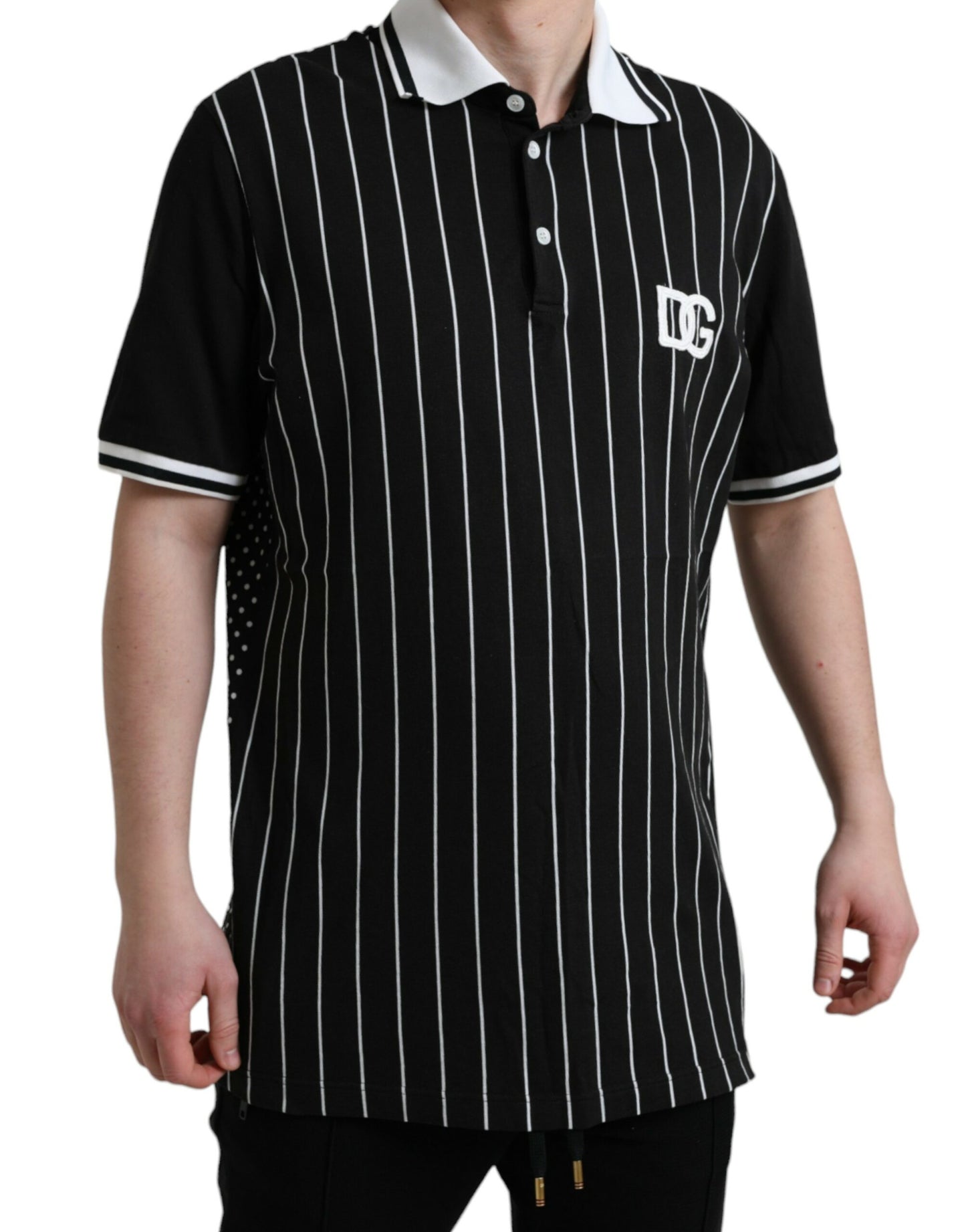 Dolce & Gabbana Elegant Striped Cotton Polo T-Shirt