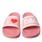 Dolce & Gabbana Chic Pink Calf Leather Slide Flats