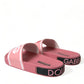 Dolce & Gabbana Chic Pink Calf Leather Slide Flats