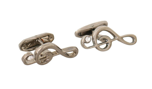 Dolce & Gabbana Elegant Silver Tremble Clef Cufflinks