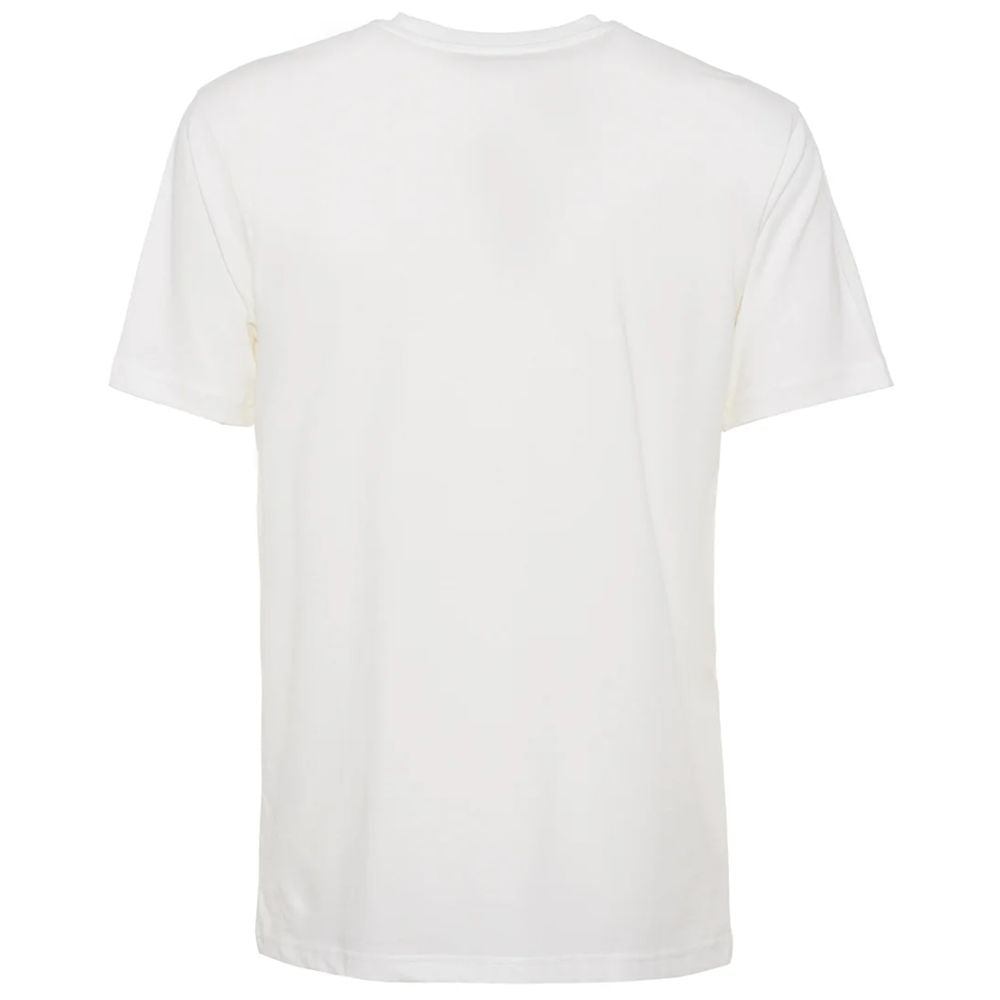 Refrigiwear Classic White Cotton Crew-Neck Tee with Logo Detail