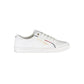 Tommy Hilfiger Elegant White Lace-Up Sneakers with Contrast Detail