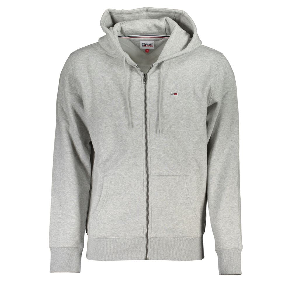 Tommy Hilfiger Chic Gray Hooded Fleece Sweatshirt