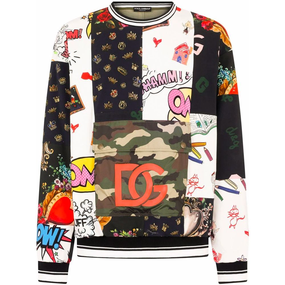 Dolce & Gabbana Iconic Print Cotton Sweatshirt