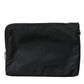 Dolce & Gabbana Elegant Black Nylon Clutch with Crown Print