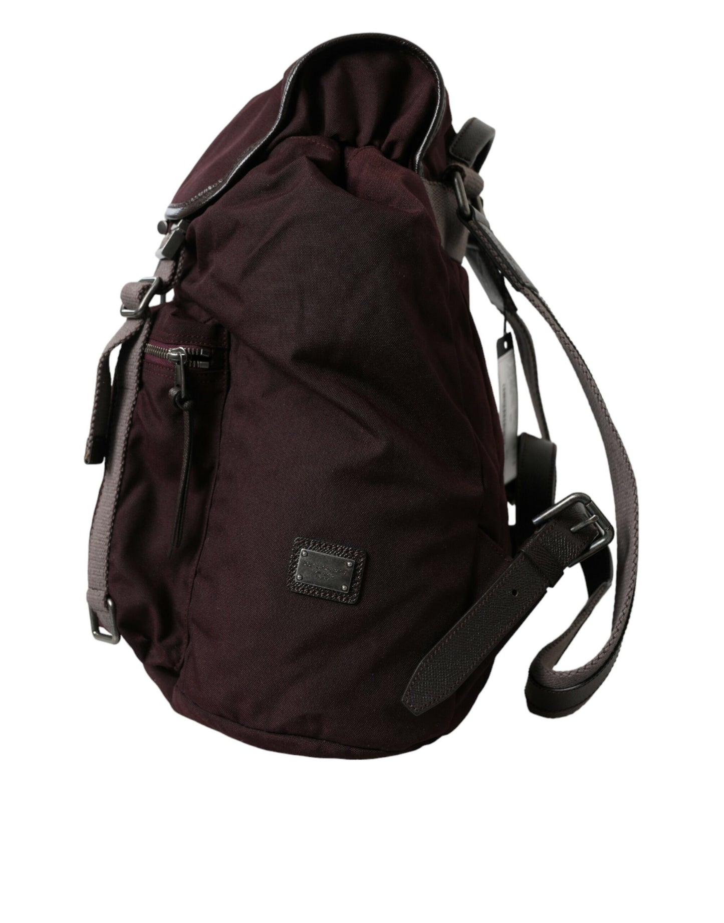 Dolce & Gabbana Elegant Maroon Nylon Leather Backpack