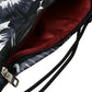 Dolce & Gabbana Elegant Black Leaf Print Nap Sack Bag