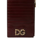 Dolce & Gabbana Maroon Leather Card Holder Wallet