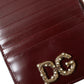 Dolce & Gabbana Maroon Leather Card Holder Wallet