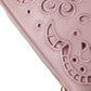 Dolce & Gabbana Elegant Pink Leather Pouch Clutch with Floral Embroidery