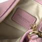 Dolce & Gabbana Elegant Pink Leather Pouch Clutch with Floral Embroidery