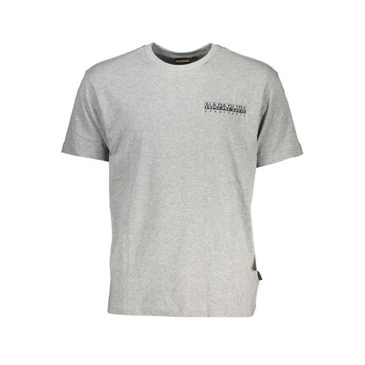 Napapijri Chic Gray Crew Neck Logo Tee