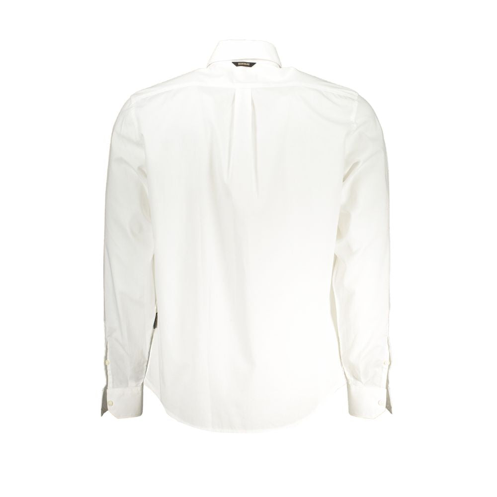 Napapijri Elegant White Cotton Long-Sleeved Shirt