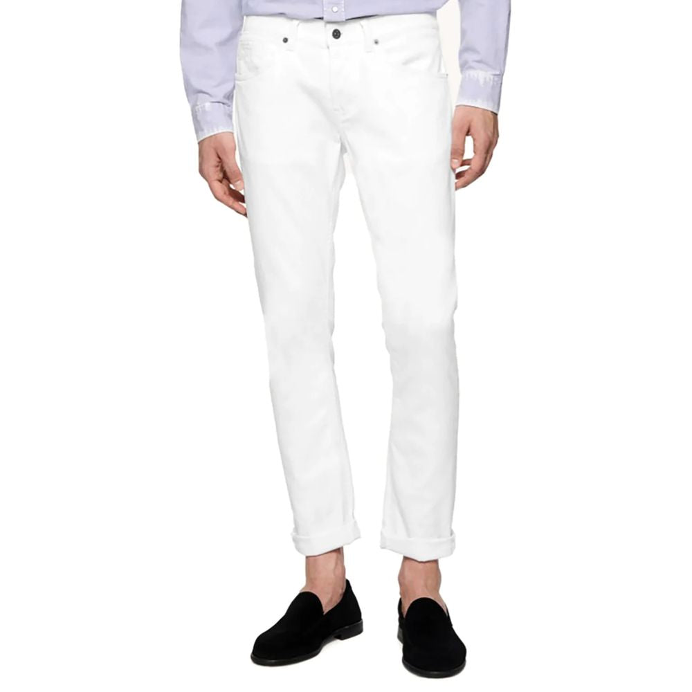 Dondup Elegant White Stretch Cotton Trousers