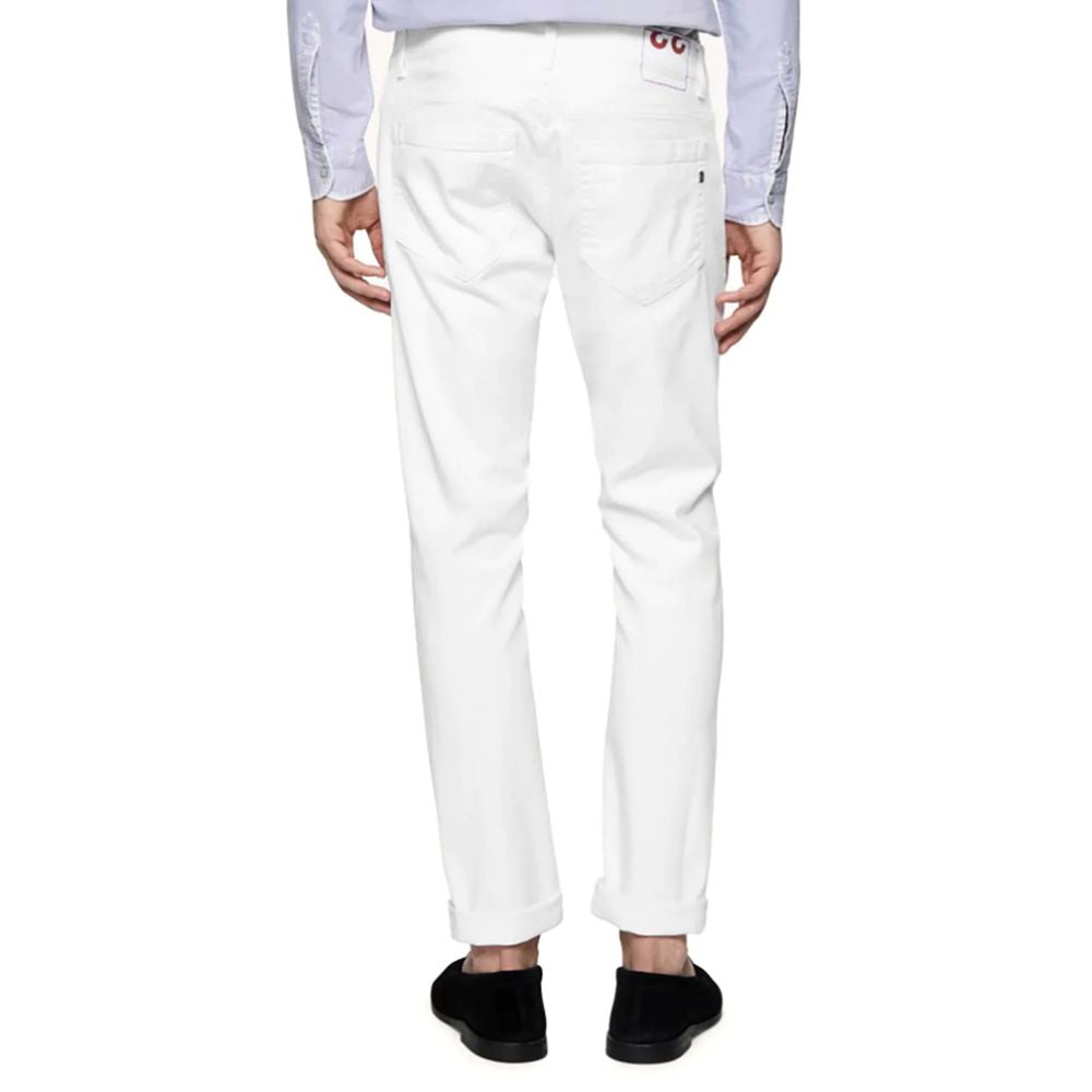 Dondup Elegant White Stretch Cotton Trousers