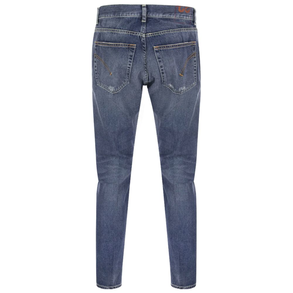 Dondup Distressed Blue Cotton Mius Jeans