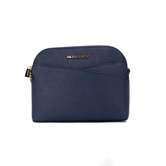 Michael Kors Jet Set Navy Medium X Dome Leather Crossbody Bag Purse