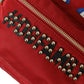 Dolce & Gabbana Embellished Red Backpack with Gold Detailing