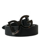 Dolce & Gabbana Elegant Black Leather Belt with Metal Buckle