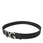 Dolce & Gabbana Elegant Black Leather Belt with Metal Buckle