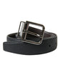 Dolce & Gabbana Elegant Black Leather Belt with Metal Buckle