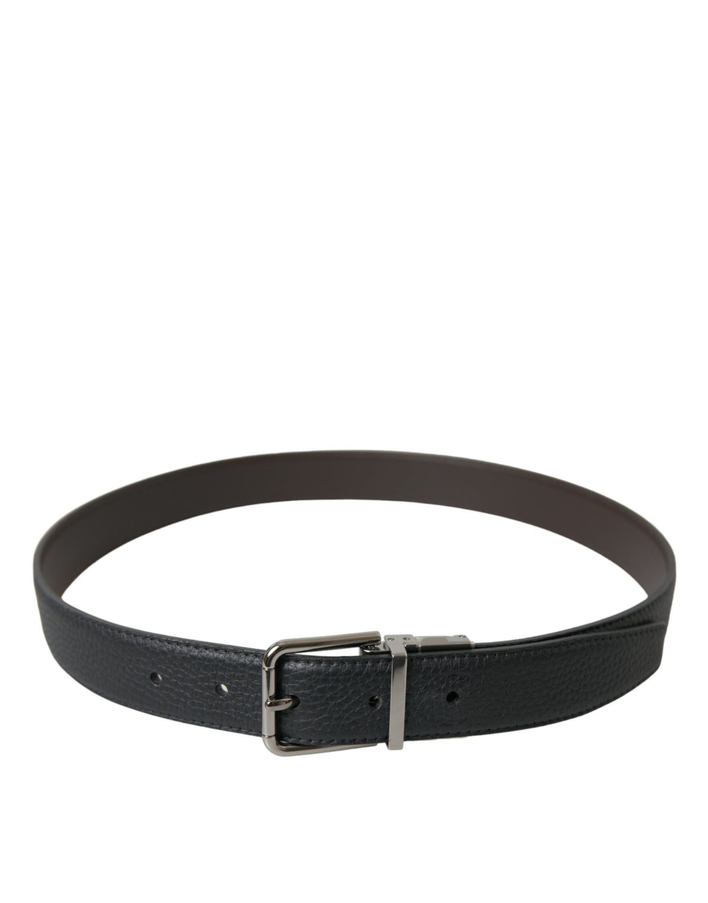 Dolce & Gabbana Elegant Black Leather Belt with Metal Buckle