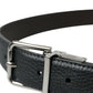 Dolce & Gabbana Elegant Black Leather Belt with Metal Buckle