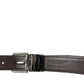 Dolce & Gabbana Elegant Black Leather Belt with Metal Buckle