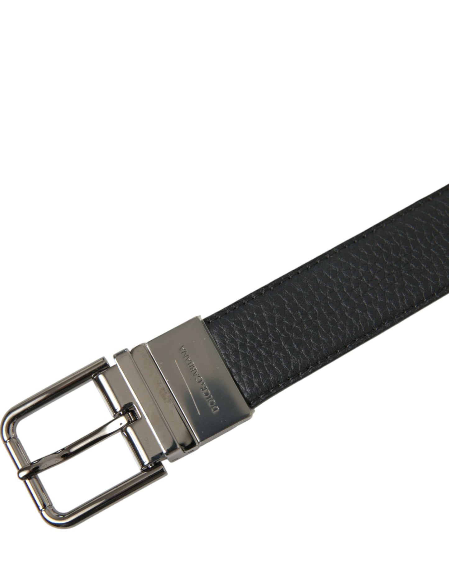 Dolce & Gabbana Elegant Black Leather Belt with Metal Buckle