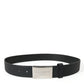 Dolce & Gabbana Elegant Black Leather Belt with Metal Buckle