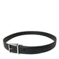 Dolce & Gabbana Sleek Black Calf Leather Belt with Metal Buckle