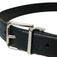 Dolce & Gabbana Sleek Black Calf Leather Belt with Metal Buckle