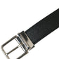 Dolce & Gabbana Sleek Black Calf Leather Belt with Metal Buckle