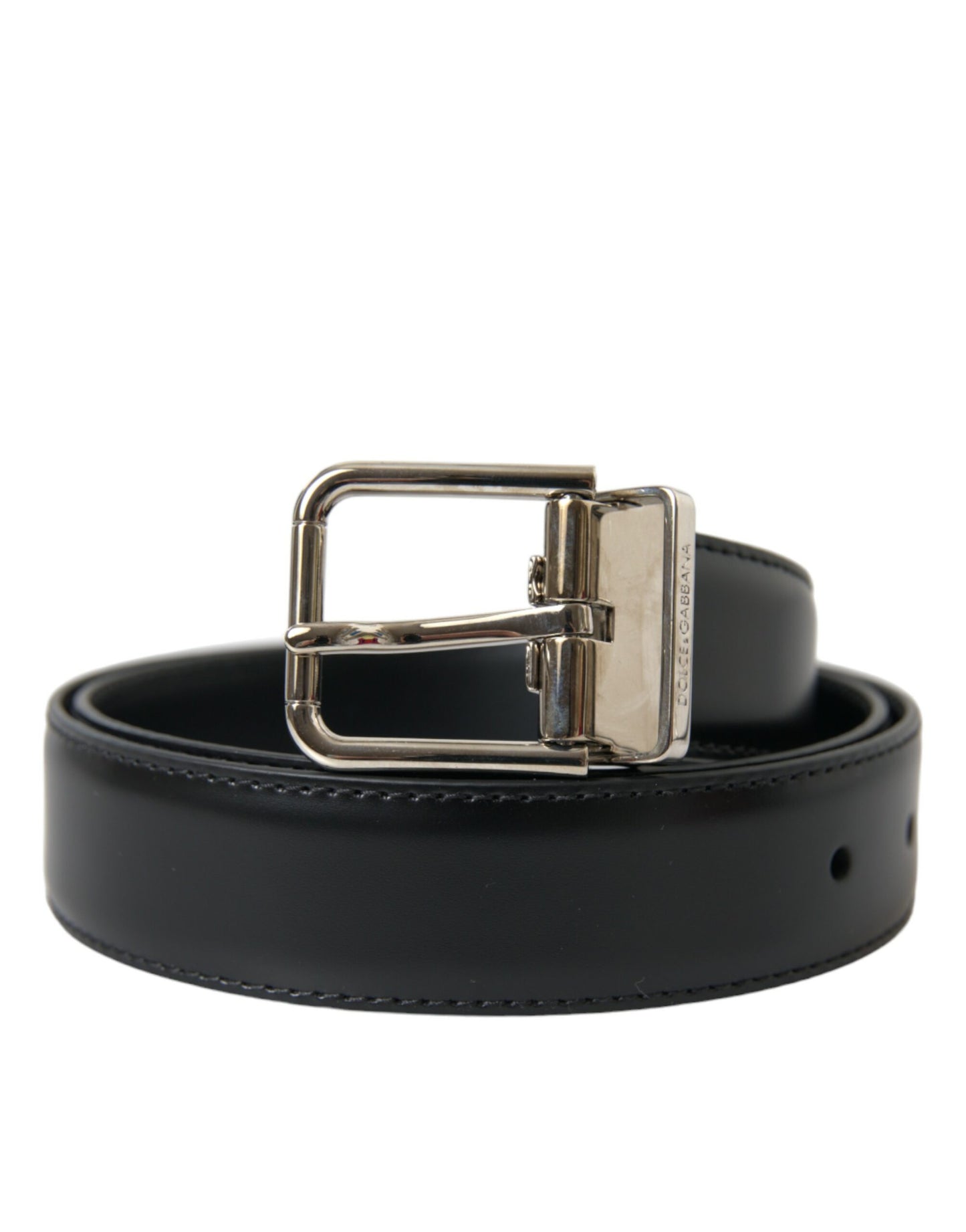 Dolce & Gabbana Elegant Black Calf Leather Belt