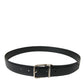 Dolce & Gabbana Elegant Black Calf Leather Belt