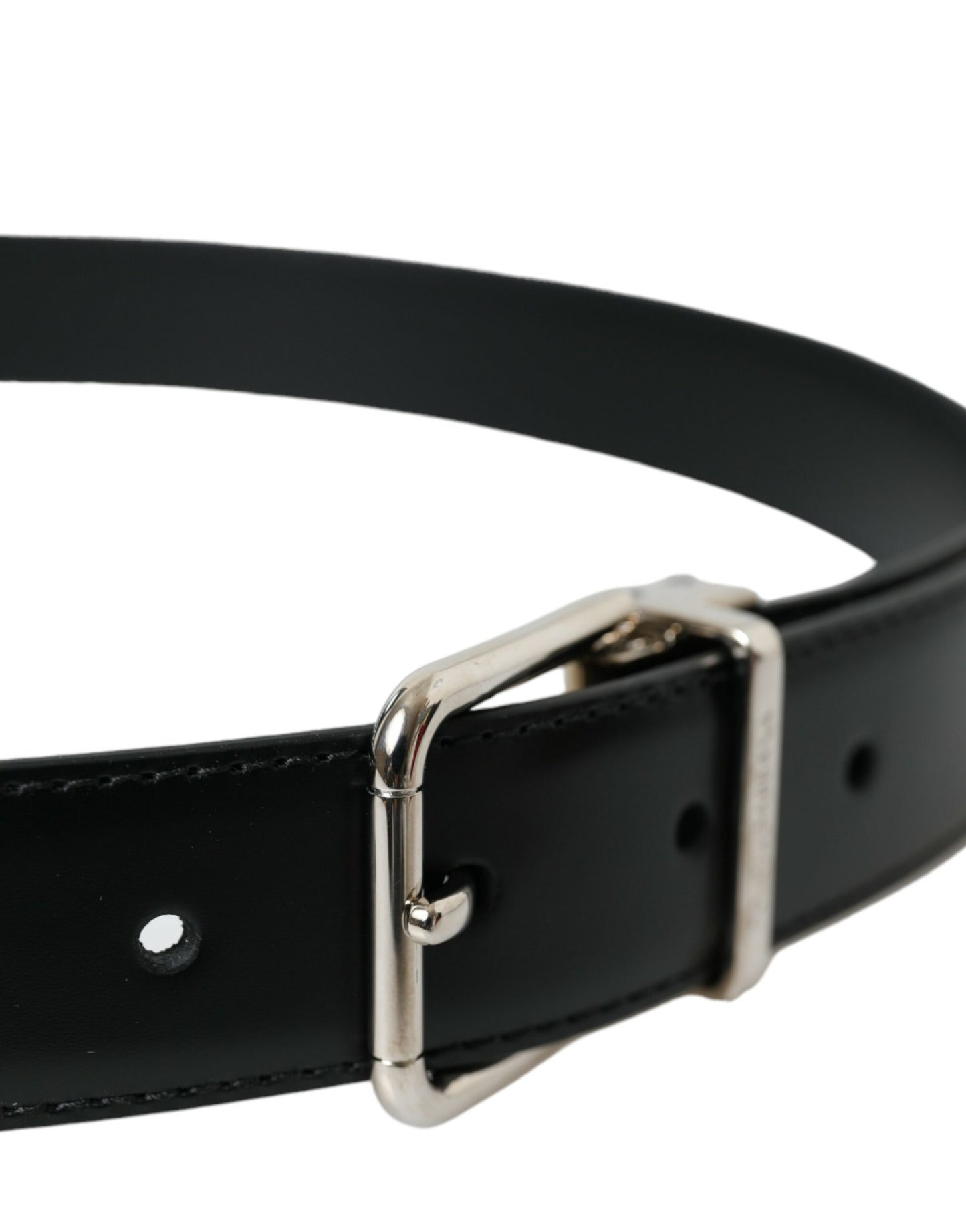 Dolce & Gabbana Elegant Black Calf Leather Belt