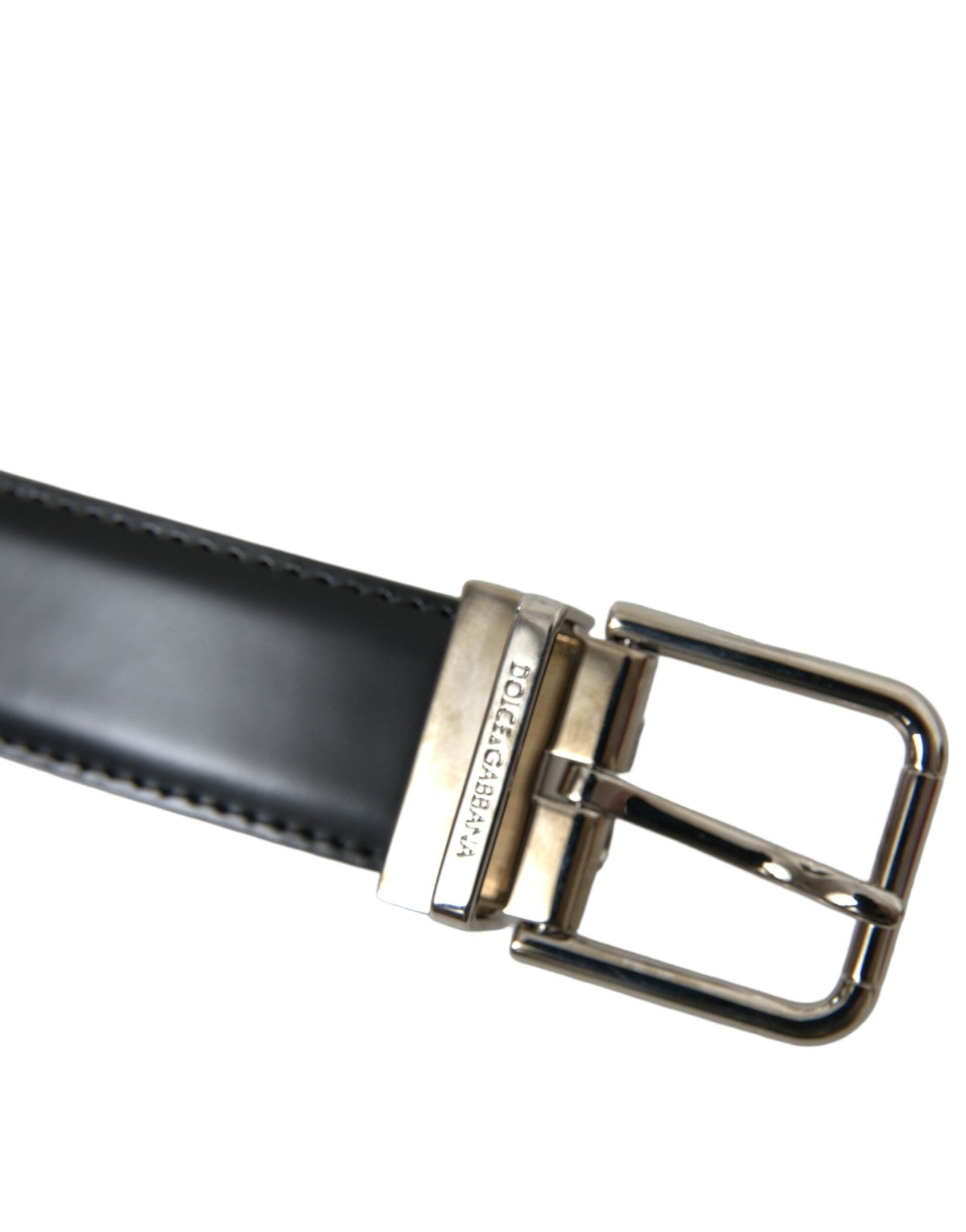 Dolce & Gabbana Elegant Black Calf Leather Belt