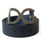 Dolce & Gabbana Elegant Blue Leather Belt with Metal Buckle