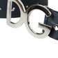 Dolce & Gabbana Elegant Blue Leather Belt with Metal Buckle