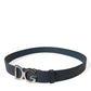 Dolce & Gabbana Elegant Blue Leather Belt with Metal Buckle