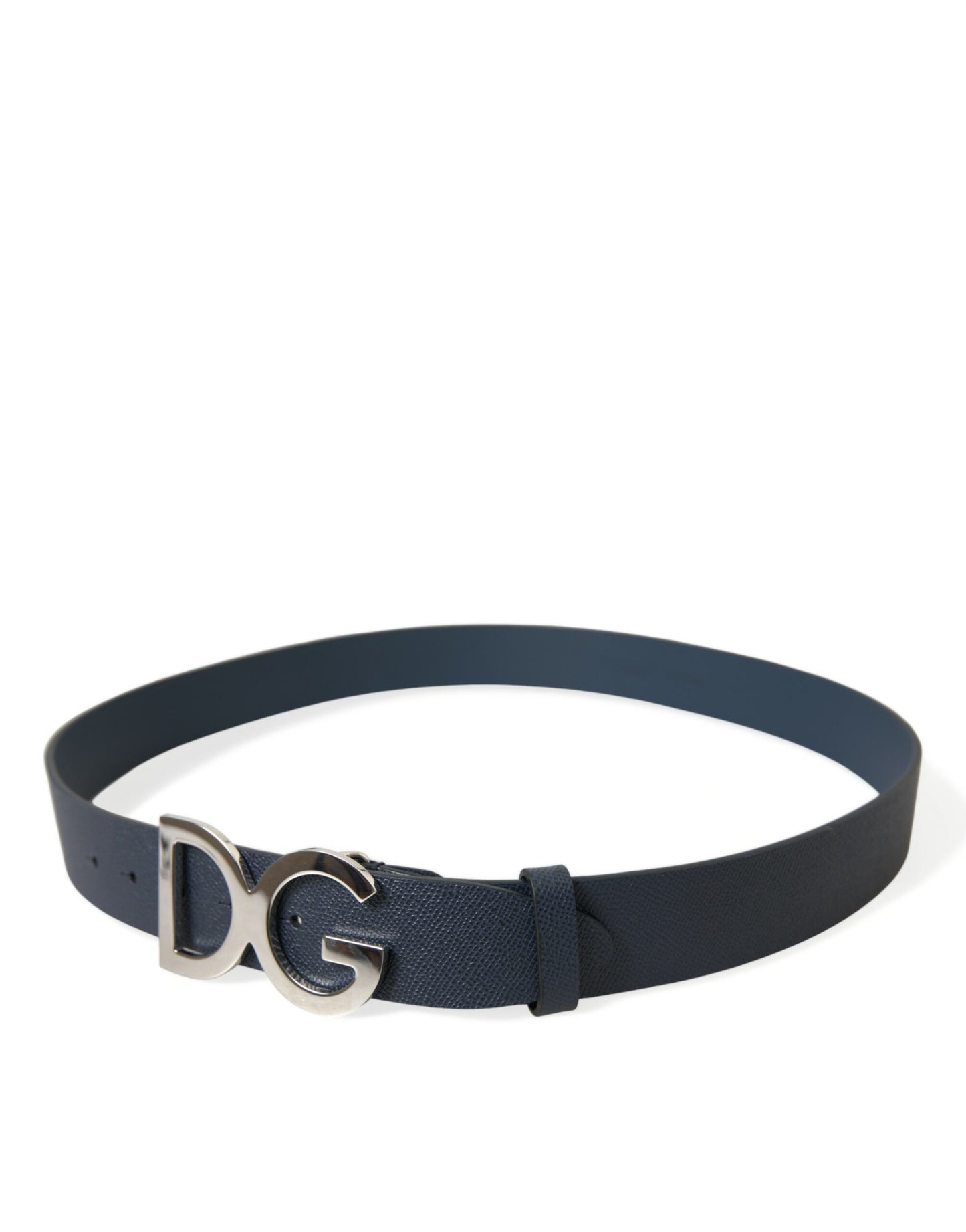 Dolce & Gabbana Elegant Blue Leather Belt with Metal Buckle