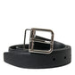 Dolce & Gabbana Elegant Black Leather Belt with Metal Buckle