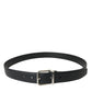 Dolce & Gabbana Elegant Black Leather Belt with Metal Buckle