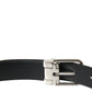 Dolce & Gabbana Elegant Black Leather Belt with Metal Buckle